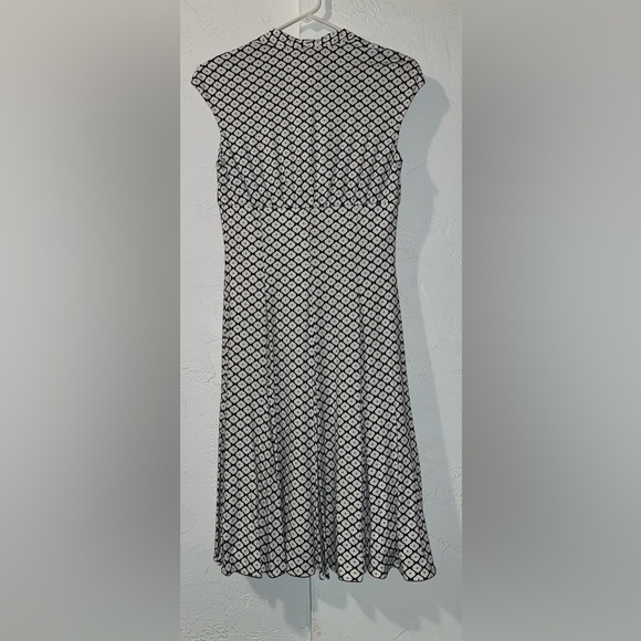 Talbots Petite Black and White Knit Midi Fit Flare Dress - Picture 5 of 15